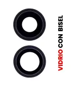Lente de Cámara Trasera con Bisel para iPhone 12 / 12 Mini (Aftermarket: AM Plus) (Negro)