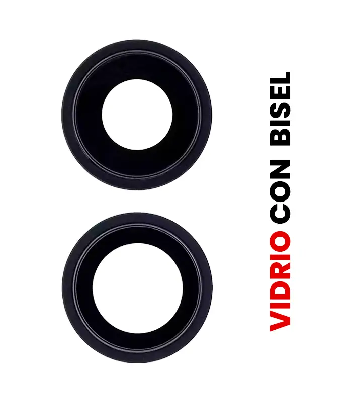 Lente de Cámara Trasera con Bisel para iPhone 12 _ 12 Mini (Aftermarket_ AM Plus) (Negro) Lente de Cámara Trasera con Bisel para iPhone 12 / 12 Mini (Aftermarket: AM Plus) (Negro) - Imagen 1