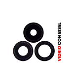 Lente de Cámara Trasera con Bisel para iPhone 14 Pro / 14 Pro Max (Aftermarket: AM Plus) (Negro)