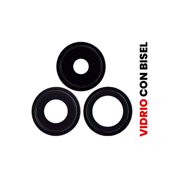 Lente de Cámara Trasera con Bisel para iPhone 14 Pro / 14 Pro Max (Aftermarket: AM Plus) (Negro)