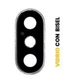 Lente de Cámara Trasera con Bisel para iPhone XS / XS Max (Premium) (Plateado)
