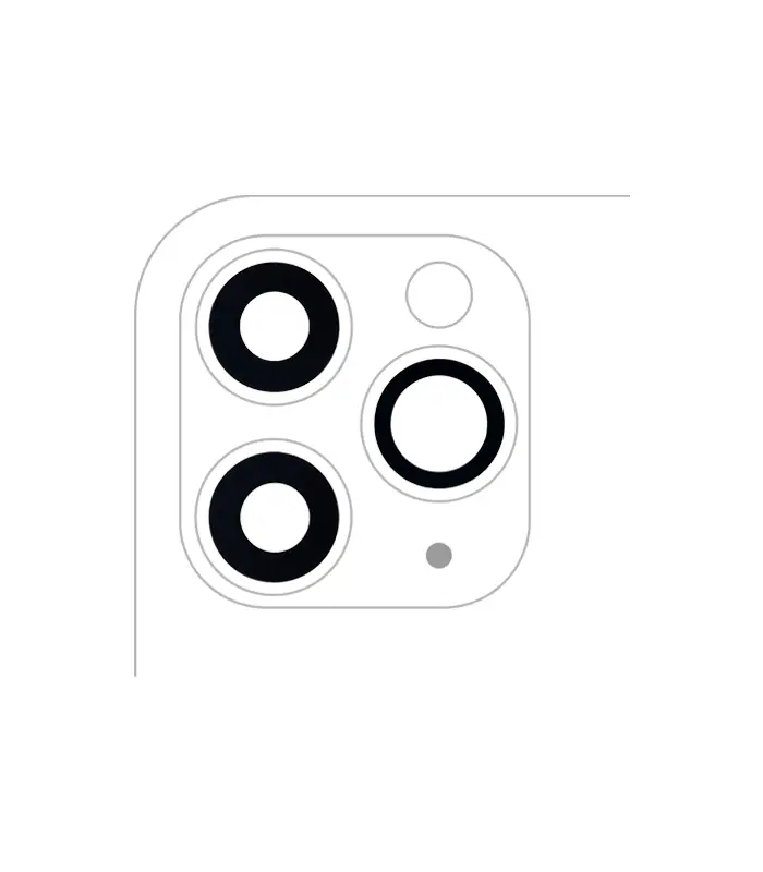 Lente de Cámara Trasera sin Bisel para iPhone 11 Pro _ 11 Pro Max (Aftermarket_ AM Plus) 0 Lente de Cámara Trasera sin Bisel para iPhone 11 Pro / 11 Pro Max (Aftermarket: AM Plus) - Imagen 1