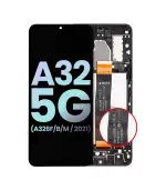 Pantalla LCD para Samsung Galaxy A32 5G con marco (A326 /B/M 2021) (Service Pack) (Negro)