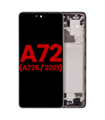 Pantalla OLED para Samsung A72 con marco (A725/2021) (6.36) (Aftermarket Plus) (Negro)