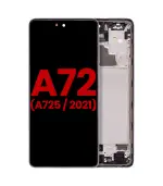 Pantalla OLED para Samsung A72 con marco (A725/2021) (6.36) (Aftermarket Plus) (Negro)
