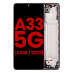 Pantalla OLED para Samsung Galaxy A33 5G con marco (A336 / 2022) (Aftermarket Plus) (Negro)