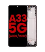 Pantalla OLED para Samsung Galaxy A33 5G con marco (A336 / 2022) (Aftermarket Plus) (Negro)