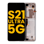 Pantalla OLED para Samsung Galaxy S21 Ultra 5G con marco (Blanco) (Original)