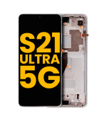 Pantalla OLED para Samsung Galaxy S21 Ultra 5G con marco (Blanco) (Original)