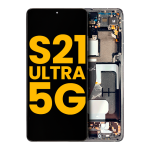Pantalla OLED para Samsung Galaxy S21 Ultra 5G con marco (Negro) (Original)