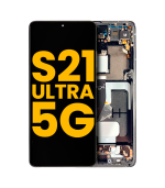 Pantalla OLED para Samsung Galaxy S21 Ultra 5G con marco (Negro) (Original)