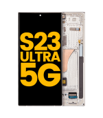 Pantalla OLED para Samsung Galaxy S23 Ultra con marco (Crema) (ORIGINAL)