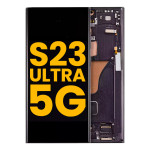 Pantalla OLED para Samsung Galaxy S23 Ultra con marco (Gris) (Original)