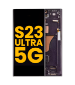 Pantalla OLED para Samsung Galaxy S23 Ultra con marco (Gris) (Original)