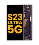 Pantalla OLED para Samsung Galaxy S23 Ultra con marco (Gris) (Original)