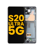 Pantalla OLED para Samsung Galaxy S20 Ultra 5G con marco (Negro Cósmico) (Premium)