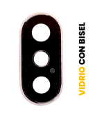 Lente de Cámara Trasera con Bisel para iPhone X (Plateado)