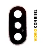 Lente de Cámara Trasera con Bisel para iPhone X (Plateado)