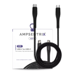 Cable USB (tipo C) a USB Tipo C de un metro (AmpSentrix) (Alpha) (Negro)