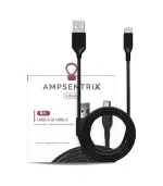 Cable USB (tipo A) a USB tipo C de dos metros (AmpSentrix) (Infinity) (Negro)