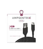 Cable USB (tipo A) a USB tipo C de dos metros (AmpSentrix) (Infinity) (Negro) - Imagen 2