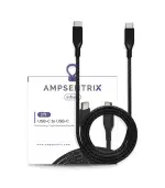 Cable USB (tipo C) a USB tipo C de un metro (AmpSentrix) (Infinity) (Negro)