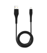 Cable USB (tipo A) a lightning de dos metros (AmpSentrix) (Infinity) (Negro) - Imagen 2