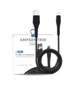 Cable USB (tipo A) a lightning de un metro (AmpSentrix) (Matrix) (Negro)