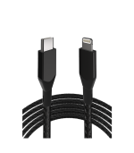 Cable USB (tipo C) a Lightning de dos metros (AmpSentrix) (Infinity) (Negro) - Imagen 2