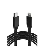 Cable USB (tipo C) a Lightning de un metro (AmpSentrix) (Infinity) (Negro) - Imagen 2