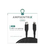 Cable USB (tipo C) a Lightning de un metro (AmpSentrix) (Infinity) (Negro) - Imagen 3