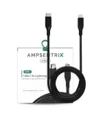 Cable USB (tipo C) a Lightning de un metro (AmpSentrix) (Infinity) (Negro)