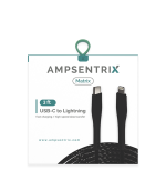 Cable USB (tipo C) a Lightning de un metro (AmpSentrix) (Matrix) (Negro) - Imagen 3