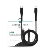 Cable USB (tipo C) a Lightning de un metro (AmpSentrix) (Matrix) (Negro)