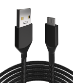 Cable USB (Tipo A) a USB V9 (Micro) de un metro (AmpSentrix) (Infinity) (Negro) - Imagen 2