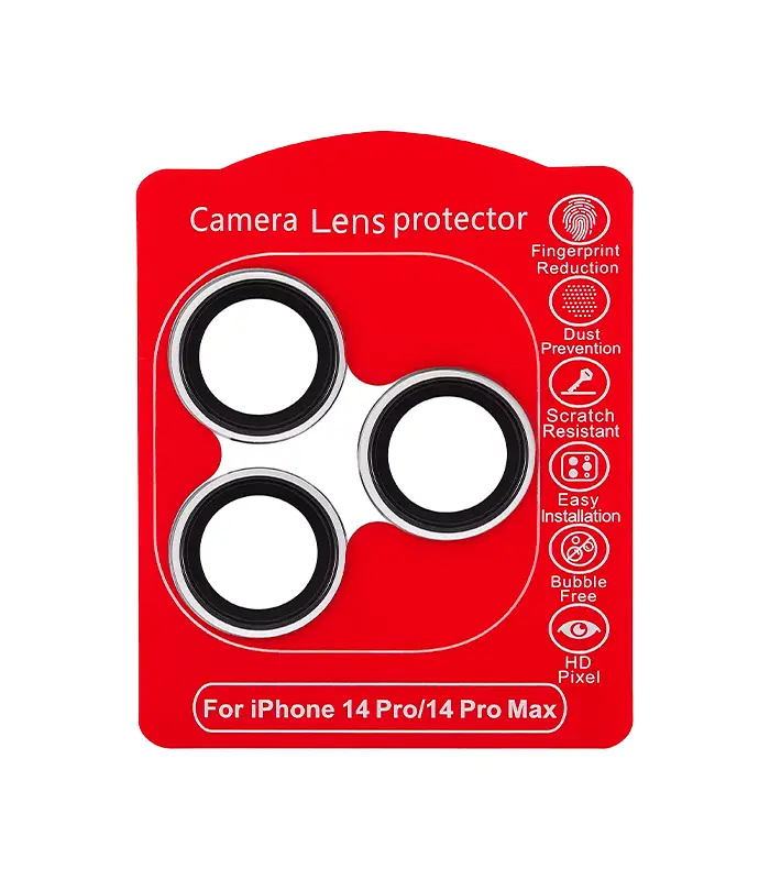 Protector de Lente de Cámara para iPhone 14 Pro _ 14 Pro Max (Plateado) (Claro)(3) (Plateado)-(Clear) iPhone 14 Pro / 14 Pro Max-Protector de Lente de Cámara - Imagen 1