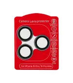 (Negro)-(Clear) iPhone 15 Pro / 15 Pro Max-Protector de Lente de Cámara
