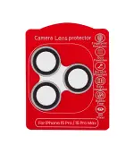 (Plateado)-(Clear) iPhone 15 Pro / 15 Pro Max-Protector de Lente de Cámara
