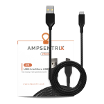 Cable USB (Tipo A) a USB V9 (Micro) de un metro (AmpSentrix) (Infinity) (Negro)