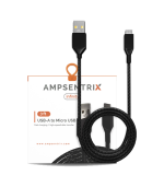 Cable USB (Tipo A) a USB V9 (Micro) de un metro (AmpSentrix) (Infinity) (Negro)