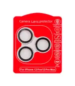 (Plateado)-(Clear) iPhone 13 Pro / 13 Pro Max-Protector de Lente de Cámara