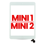 Mica Tactil (con Chip y Boton) para iPad Mini 1 / iPad Mini 2 (Aftermarket: AM Plus) (Blanco)