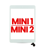 Mica Tactil (con Chip y Boton) para iPad Mini 1 / iPad Mini 2 (Aftermarket: AM Plus) (Blanco)