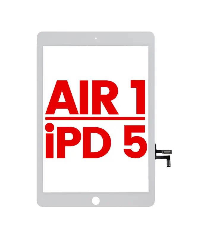 Mica Tactil (sin Boton) para iPad Air 1 _ iPad 5 (2017) (Aftermarket- AM Plus) (Blanco) 0 Mica Tactil (sin Boton) para iPad Air 1 / iPad 5 (2017) (Aftermarket: AM Plus) (Blanco) - Imagen 1
