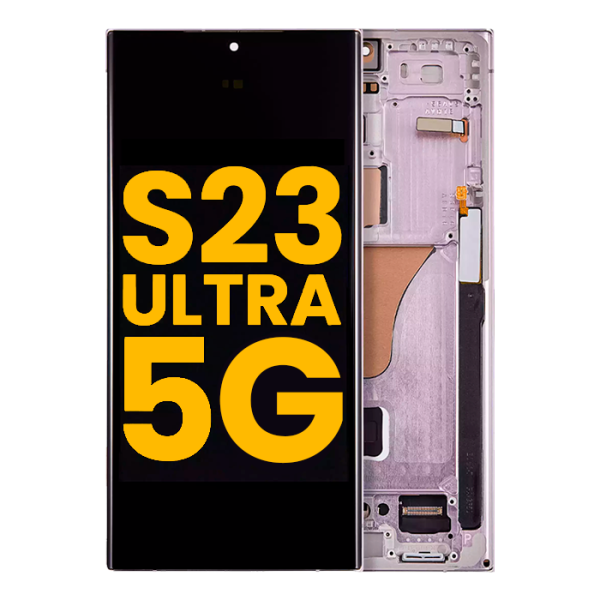 Pantalla OLED para Samsung Galaxy S23 Ultra con marco (Lavanda) (Premium)