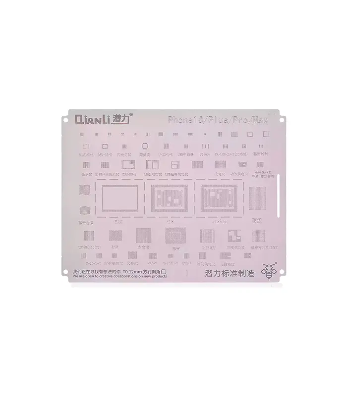 Stencill para IPhone 16 _ 16 Plus _ 16 Pro _ 16 Pro Max (Qianli) 0 Stencill para IPhone 16 / 16 Plus / 16 Pro / 16 Pro Max (Qianli) - Imagen 1