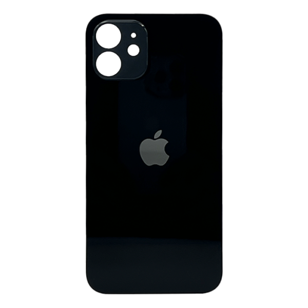 Tapas Traseras para iPhone 12 Negro (Black) (Con pega) (Big Hole)