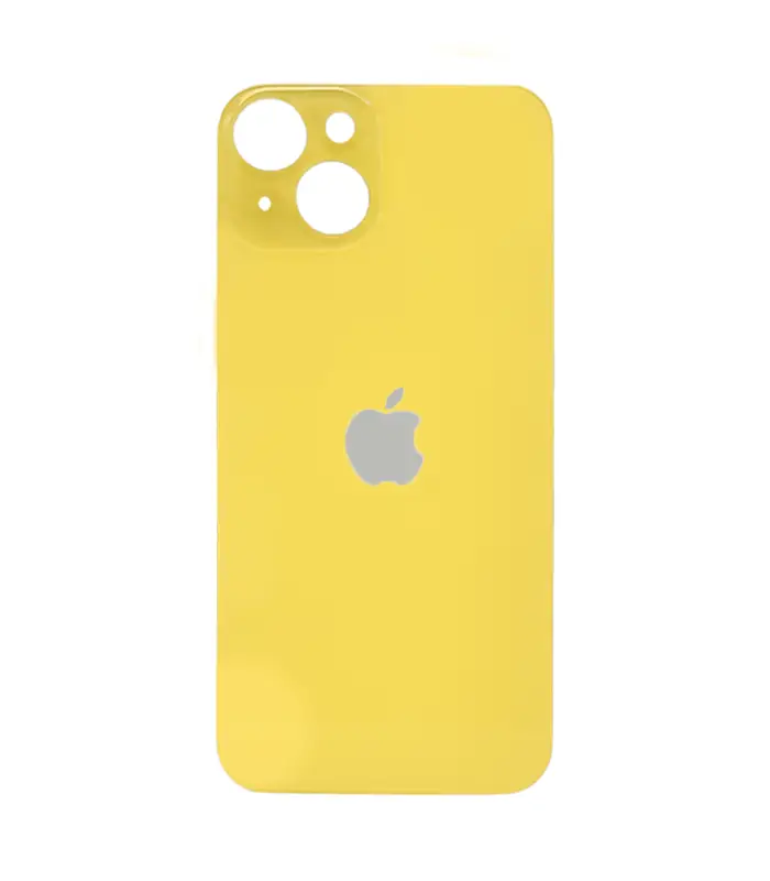 Tapas Traseras para iPhone 14 Amarilla_(2) Tapas Traseras para iPhone 14 Amarillo (Yellow) (Sin Pega) (Big Hole) - Imagen 1