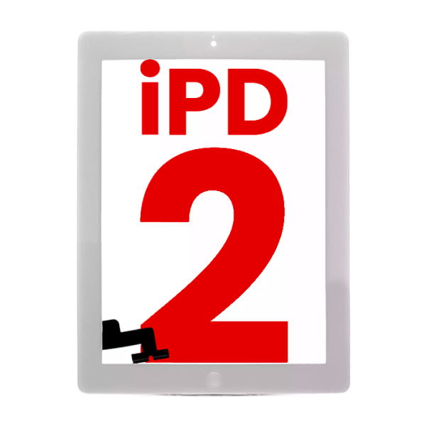 Mica Tactil (con Boton) para iPad 2 (Aftermarket: AM Plus) (Blanco)