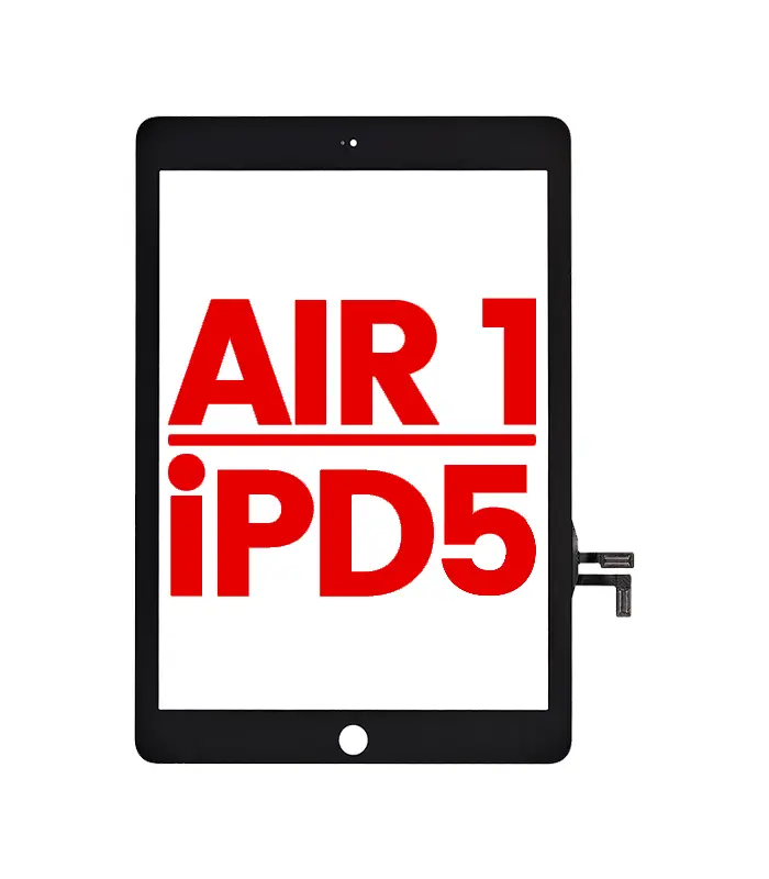 mica tactil ipad 5 _ air 1 am plus 0 Mica Tactil (sin Boton) para iPad Air 1 / IPad 5 (2017) (Aftermarket: AM Plus) (Negro) - Imagen 1